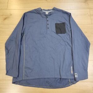 Tyndale Henley Shirt Mens 2XL Blue Long Sleeve Flame Resistant FR CAT2 NFPA 2112